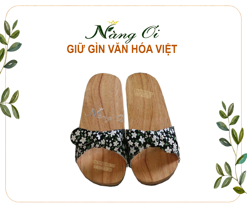 guốc mộc nữ mang phong cách truyền thống Việt